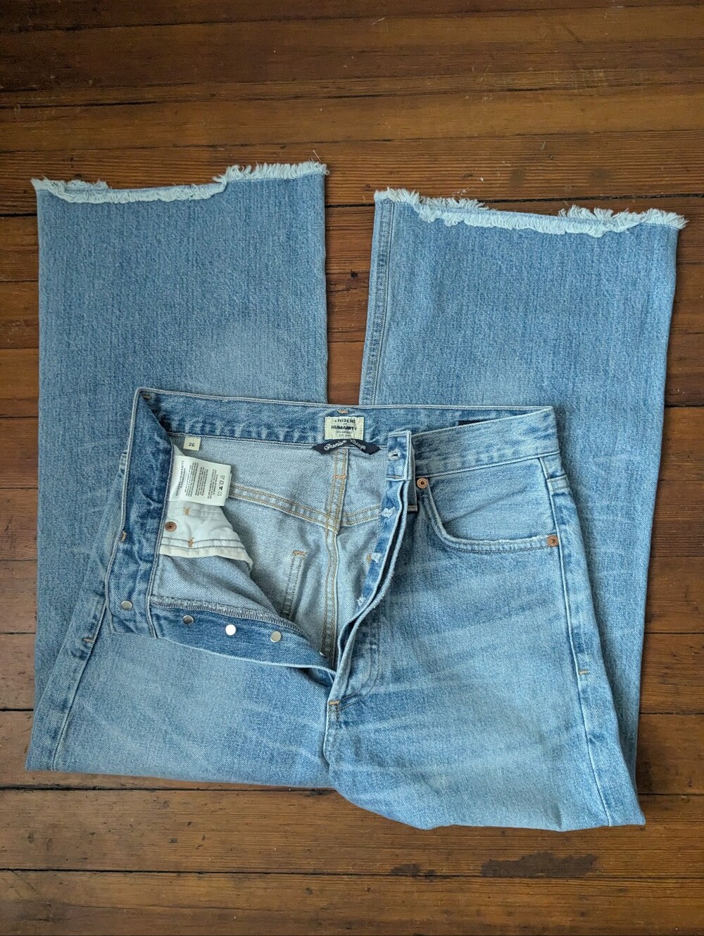 Citizens of Humanity Emma High Rise Wide Leg Crop Jeans Stax Wash Sz 26 - Picture 3 of 14